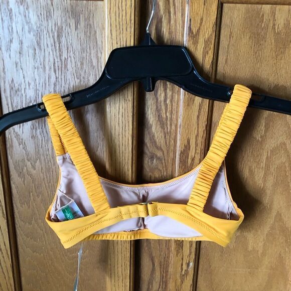 NWT J Crew Women’s Scrunchie-Strap Square Neck Bikini Top Orange - XXS - Picture 8 of 10